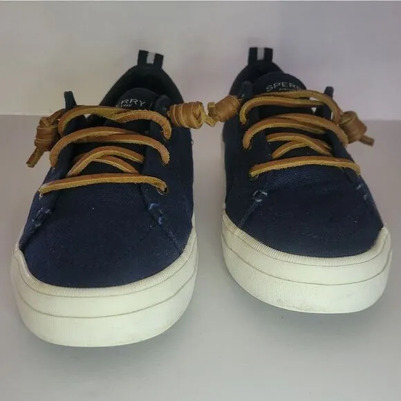 Sperry® Womens Crest Vibe Navy Canvas Ankle Boat Shoes