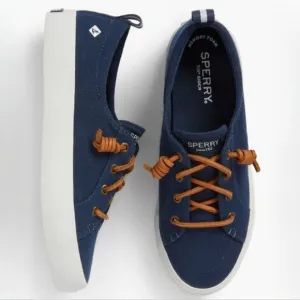 Sperry® Womens Crest Vibe Navy Canvas Ankle Boat Shoes