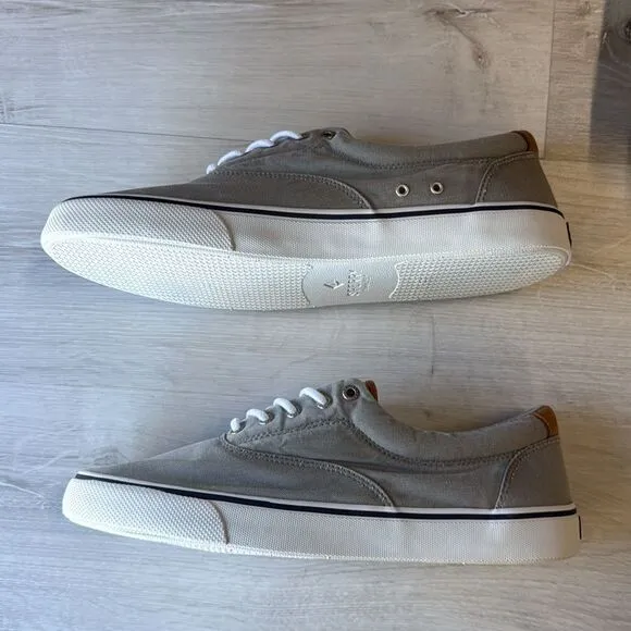 SPERRY Striper II CVOVulcanized Sneaker Flat Heel Grey Canvas 13 NWT in box