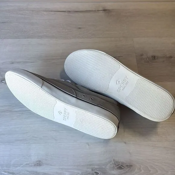 SPERRY Striper II CVOVulcanized Sneaker Flat Heel Grey Canvas 13 NWT in box