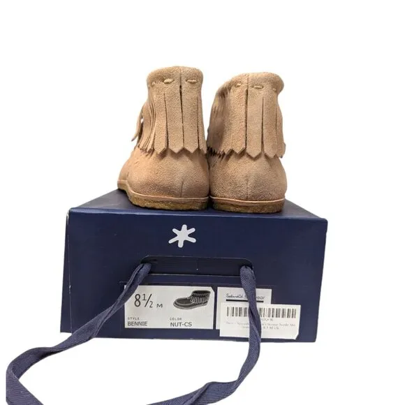 Splendid Bennie Womens Tan Suede Fringe Moccasins Ankle Booties Size 8.5