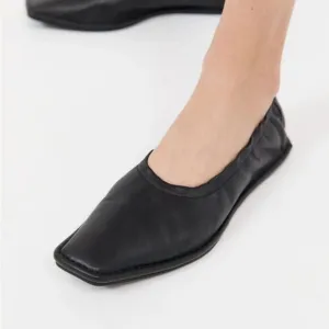 St. Agni Soft Gathered Leather Ballet Flats