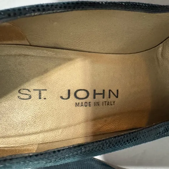 St. John Womens Heels Shoes Size 8 Textured Leather Made in Italy