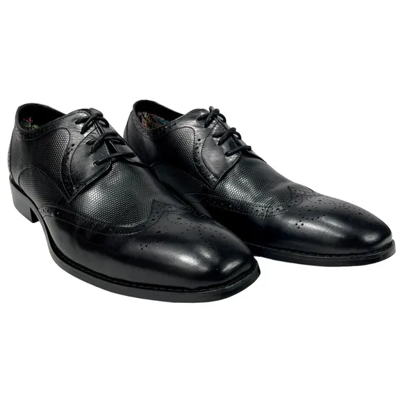 Stacy Adam | Wing Tip Black Leather Oxford Derby Lace Up Shoes | Men’s 11.5‎ M