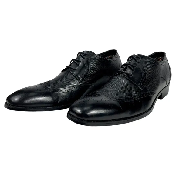 Stacy Adam | Wing Tip Black Leather Oxford Derby Lace Up Shoes | Men’s 11.5‎ M
