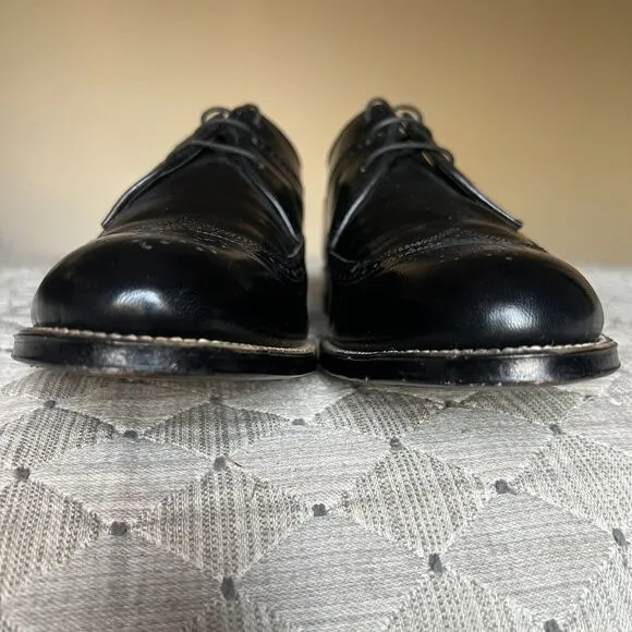 Stacy Adams Black Leather Wingtip Oxford Lace Up Dress Shoes US Men's 10.5 D