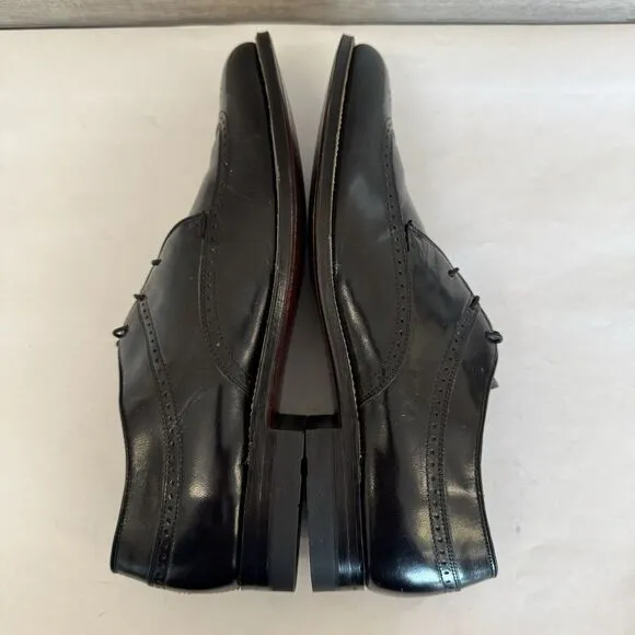Stacy Adams Black Leather Wingtip Oxford Lace Up Dress Shoes US Men's 10.5 D