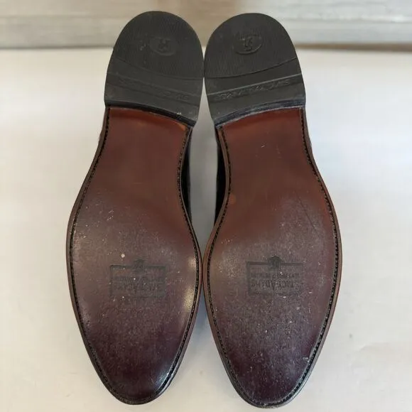 Stacy Adams Black Leather Wingtip Oxford Lace Up Dress Shoes US Men's 10.5 D