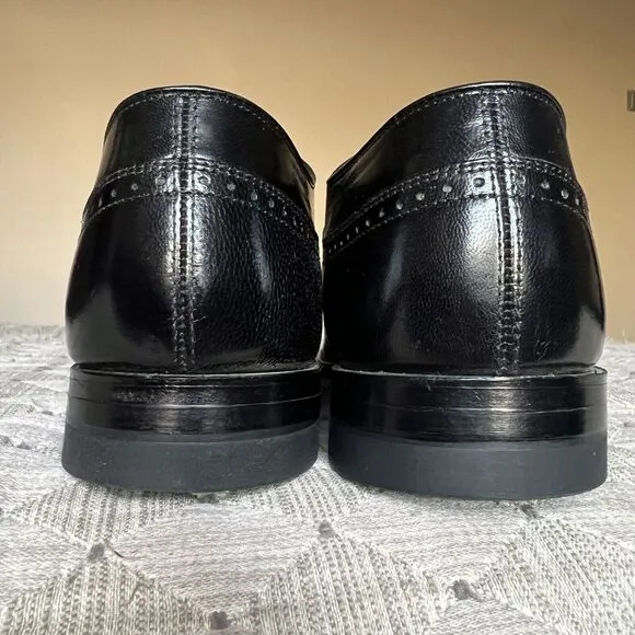 Stacy Adams Black Leather Wingtip Oxford Lace Up Dress Shoes US Men's 10.5 D