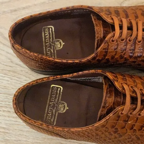 Stacy Adams Madison Anaconda Print Leather Shoes Brown 00055-240 Mens Size 7D