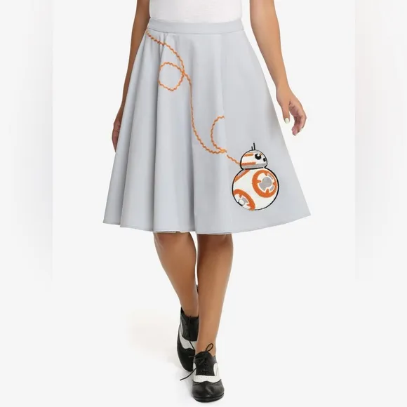 Star Wars BB8 Grey Skirt Circle Swing Her Universe BB-8 Sz M New Retro