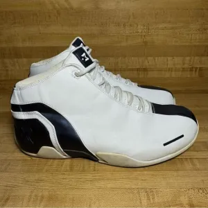 STARBURY Stephon Marbury Mens Size 13 White Leather Blue Stripe Basketball Shoes