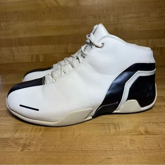 STARBURY Stephon Marbury Mens Size 13 White Leather Blue Stripe Basketball Shoes