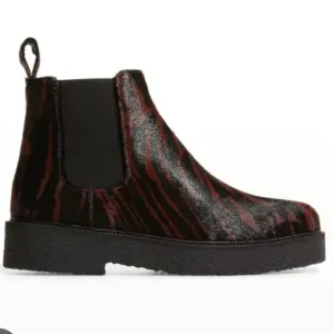 STAUD Palamino Platform Chelsea Ankle Boots in Zebra 7