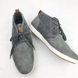 Steve Madden Fendale Gray Leather Mottled Wool Lace Up Ankle Sneaker Shoes