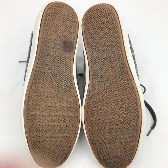 Steve Madden Fendale Gray Leather Mottled Wool Lace Up Ankle Sneaker Shoes