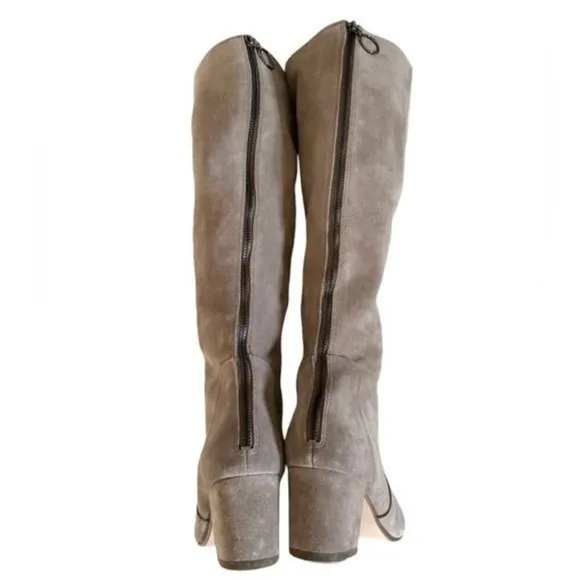 Steve Madden Haydun Block Heel Tall Boots, Taupe Suede Size 10 EUC