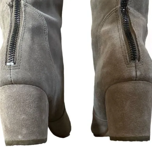 Steve Madden Haydun Block Heel Tall Boots, Taupe Suede Size 10 EUC