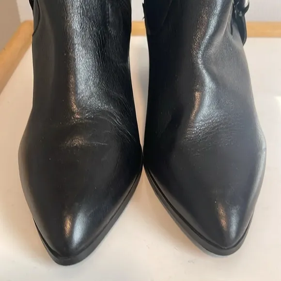 Steve Madden Jiffie Black Leather Moto Biker Boots Size 6.5