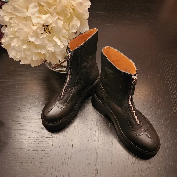 Steve Madden Jones Blk Euro Goth Zip Leather Platform Combat Boots| Sz 5.5 NWOT