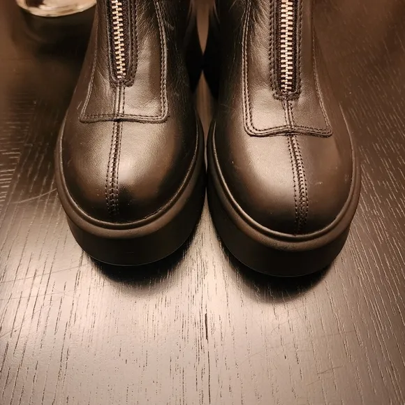 Steve Madden Jones Blk Euro Goth Zip Leather Platform Combat Boots| Sz 5.5 NWOT
