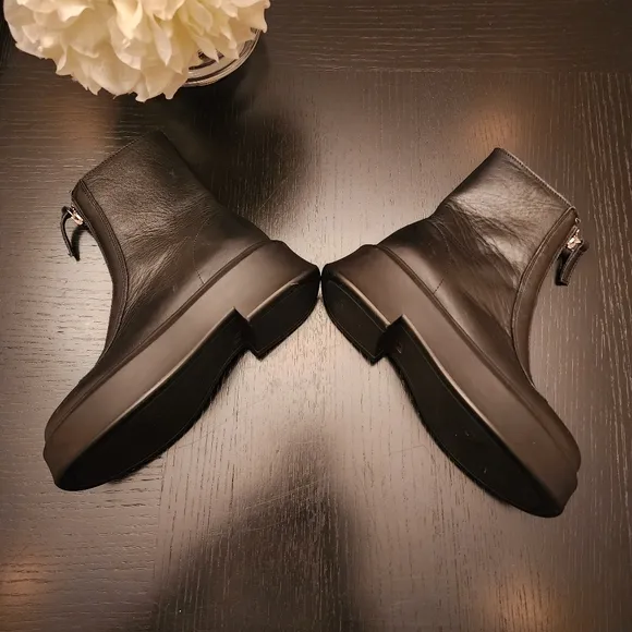 Steve Madden Jones Blk Euro Goth Zip Leather Platform Combat Boots| Sz 5.5 NWOT