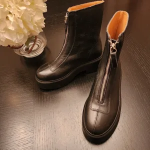 Steve Madden Jones Blk Euro Goth Zip Leather Platform Combat Boots| Sz 5.5 NWOT