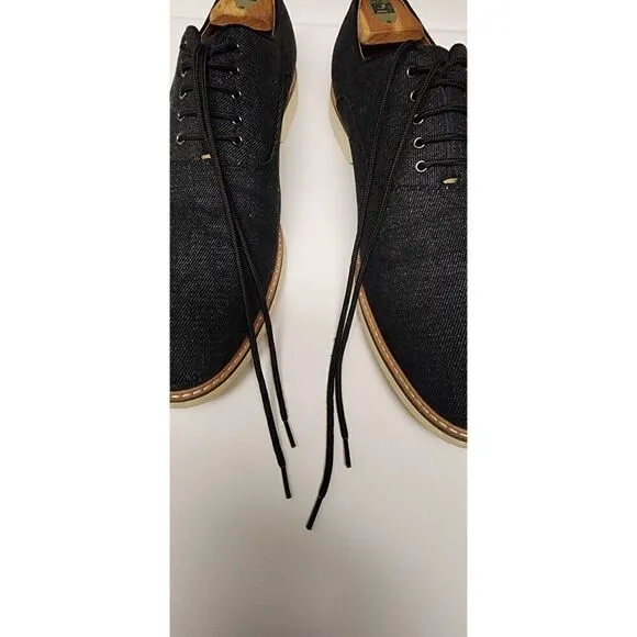 Steve Madden Mens Nevelle Derby Oxford Textured Lace-up Shoes Black Size 13
