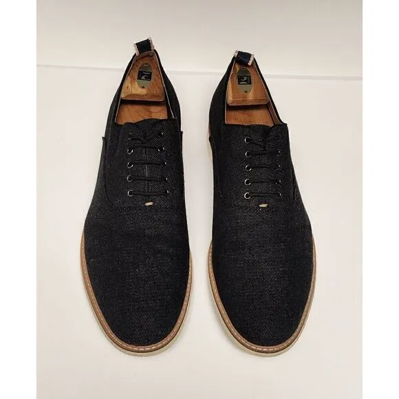 Steve Madden Mens Nevelle Derby Oxford Textured Lace-up Shoes Black Size 13