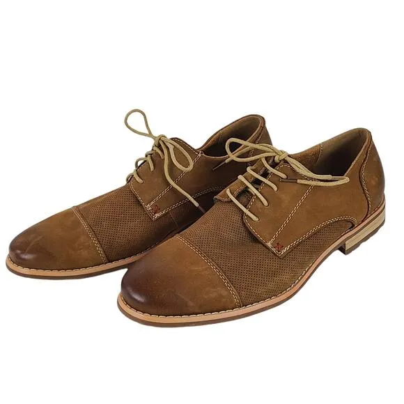 Steve Madden preppy brown suede leather pinhole brogues 10B shoes