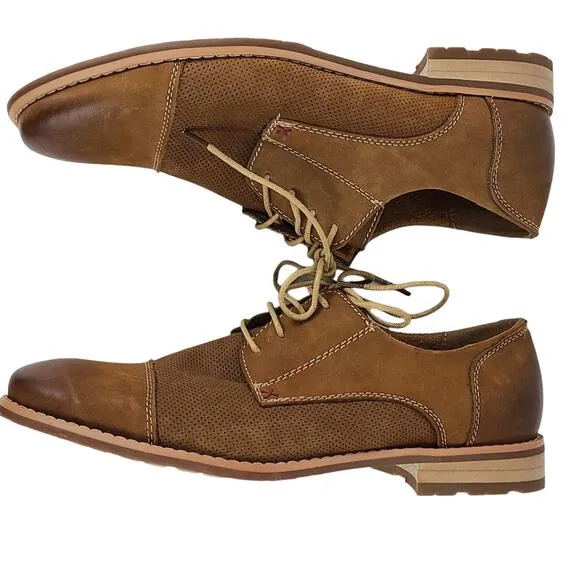 Steve Madden preppy brown suede leather pinhole brogues 10B shoes