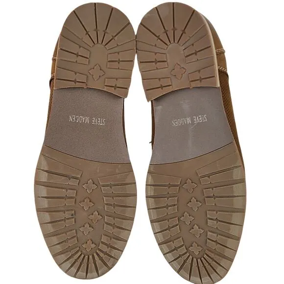 Steve Madden preppy brown suede leather pinhole brogues 10B shoes