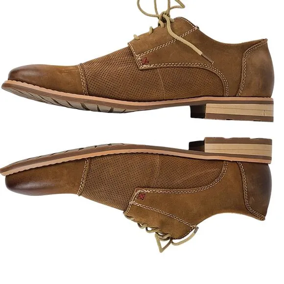 Steve Madden preppy brown suede leather pinhole brogues 10B shoes