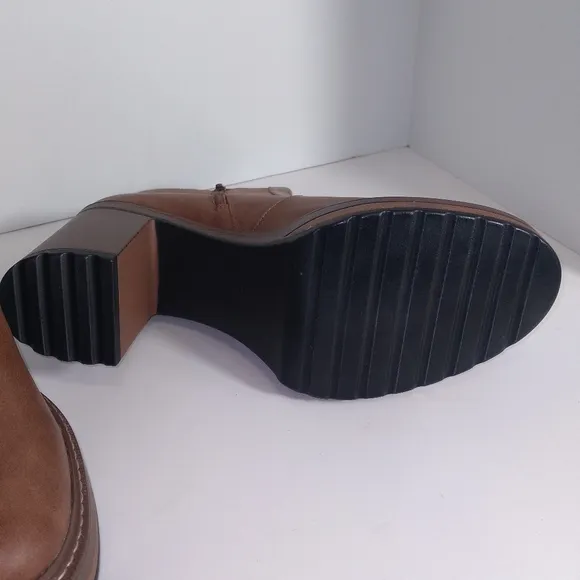 Steve Madden Sarcastic Brown Faux Leather Platform Ankle Boots Size-11
