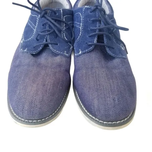 STEVE MADDEN Stoker Denim &amp; Suede Oxford Lace-up Shoes Size 7