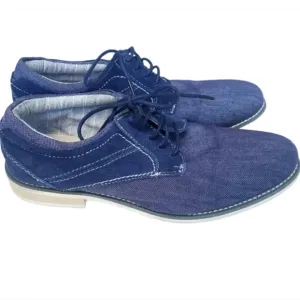 STEVE MADDEN Stoker Denim &amp; Suede Oxford Lace-up Shoes Size 7