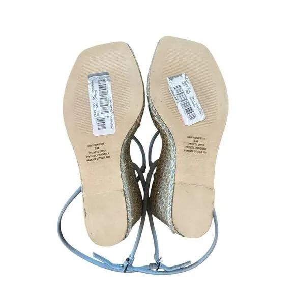 Steve Madden Women's &quot;Unify&quot; Light Blue Platform Wedge Sandals Size 9. Shiny