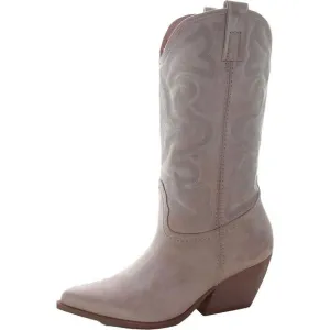 Steve Madden Womens West Pink Embroidered Cowboy, Western Boots Shoes New