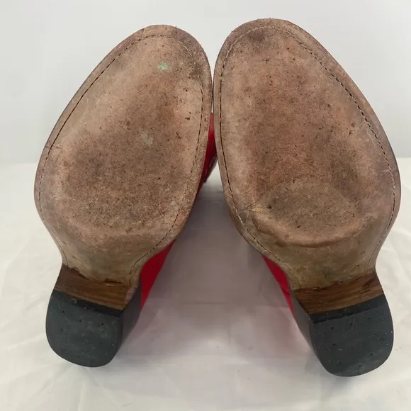 Stewart hand made leather boots, size 8B, Red 1977 vintage