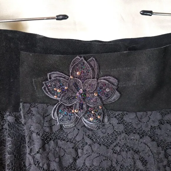Stiletto Hi-Lo Black Lace Skirt Size 6    Vintage 90's     Made in the USA