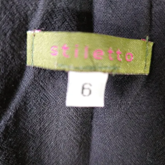 Stiletto Hi-Lo Black Lace Skirt Size 6    Vintage 90's     Made in the USA