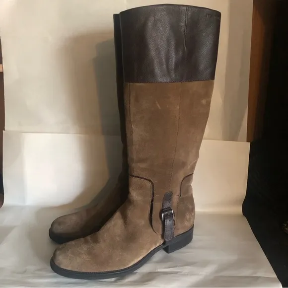 Stonefly Brown Leather/Suede Knee-Length Boots, EU 41