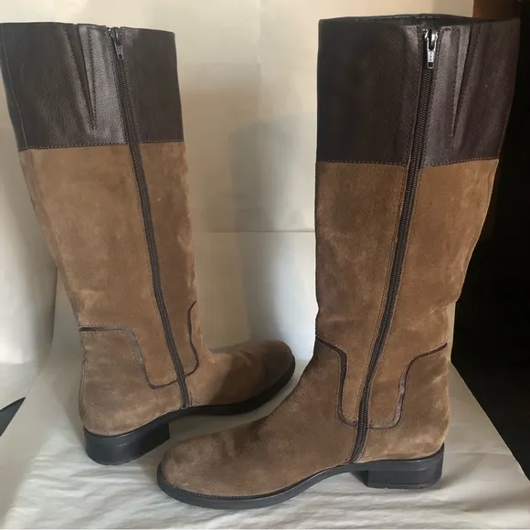 Stonefly Brown Leather/Suede Knee-Length Boots, EU 41