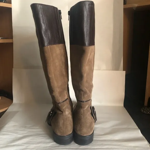 Stonefly Brown Leather/Suede Knee-Length Boots, EU 41