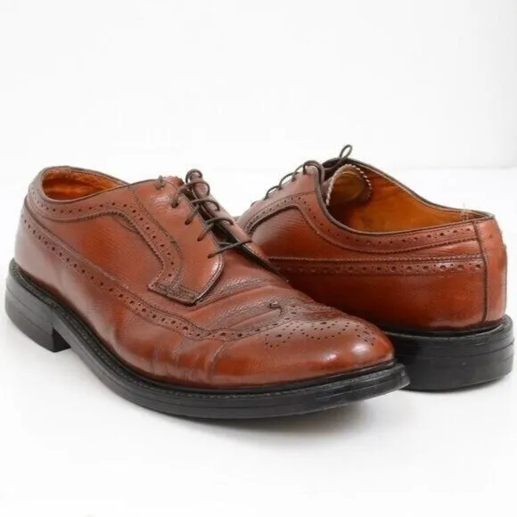 Stuart McGuire Wing-tip Brown Leather Oxford Men's Dress Derby Shoes 11D