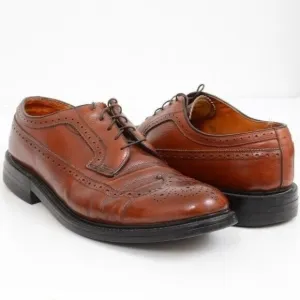 Stuart McGuire Wing-tip Brown Leather Oxford Men's Dress Derby Shoes 11D