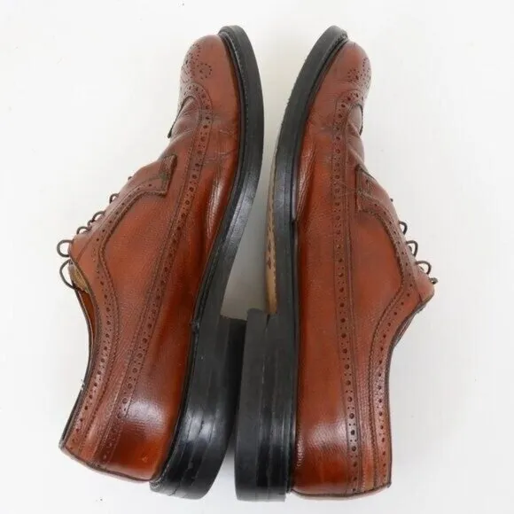Stuart McGuire Wing-tip Brown Leather Oxford Men's Dress Derby Shoes 11D
