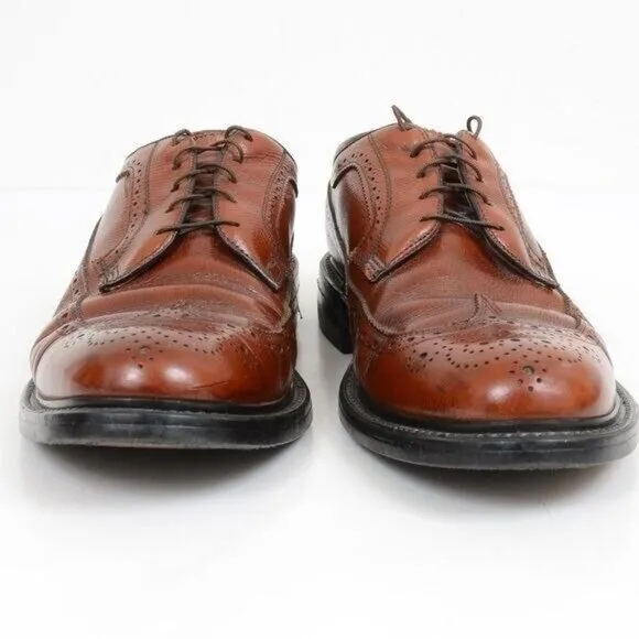 Stuart McGuire Wing-tip Brown Leather Oxford Men's Dress Derby Shoes 11D