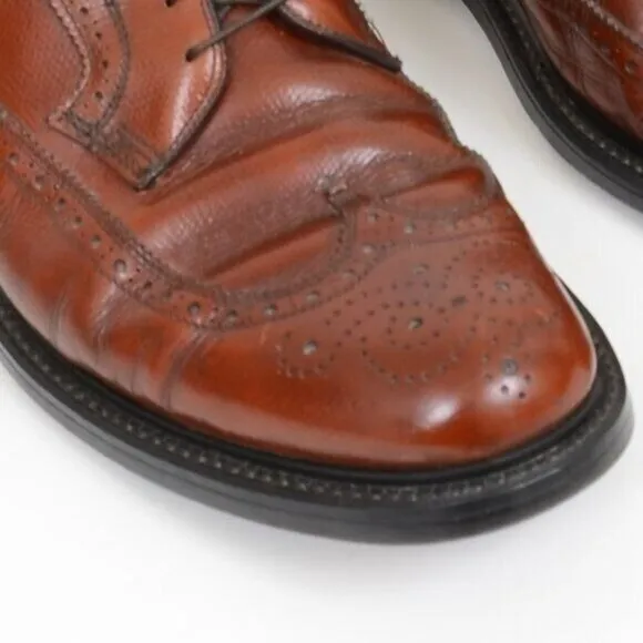 Stuart McGuire Wing-tip Brown Leather Oxford Men's Dress Derby Shoes 11D