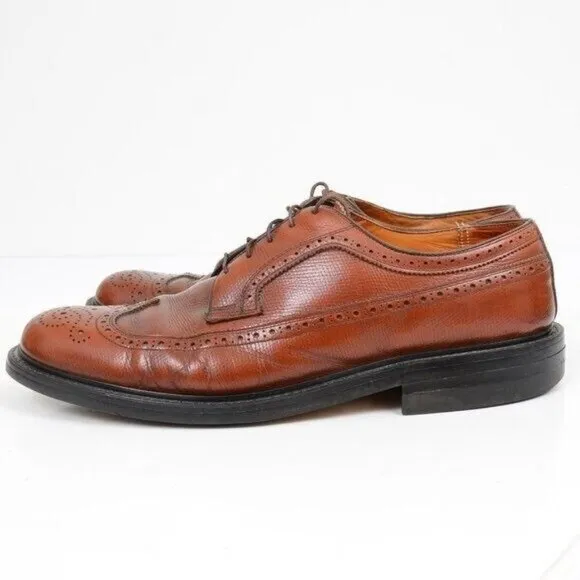 Stuart McGuire Wing-tip Brown Leather Oxford Men's Dress Derby Shoes 11D